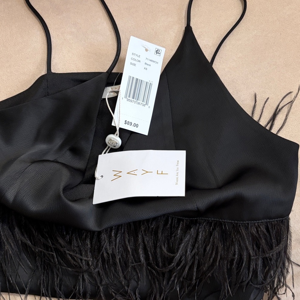 Wayf Black Feather Embellished Top - Picture 2 of 4